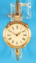 Damen Goldtaschenuhr, 14 ct., mit vergoldetem Krallen-Armband