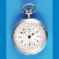Silber-Taschenuhr mit Chronograph und 30-Minuten-Zähler