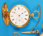Große Goldtaschenuhr mit Sprungdeckel und Goldschlüssel, mit Chronometerhemmung und Minuten-Repetition, Ami Sandoz & Fils,