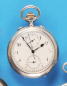 Feine, große Österreichische Silbertaschenuhr mit Doppel-Chronograph