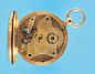 Hamburger Goldtaschenuhr mit Schlüsselaufzug und seltener Werkplatinenform, auf Werk sign. John Neckel