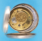 Silberne Spindeltaschenuhr mit Übergehäuse und Datum,