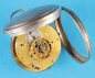 Französische Spindeltaschenuhr, glattes Silbergehäuse,