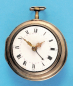 Alpenländische Spindeltaschenuhr mit Datum und ausgeschnittenem Silberkloben,