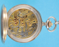Longines Chronographe, große Silbertaschenuhr mit Schaltrad-Chronograph