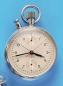Große Lemania Nickeltaschenuhr, Chronograph mit Schleppzeiger