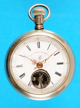 Metalltaschenuhr mit 8-Tage-Werk, The Dueber Watch Co. 