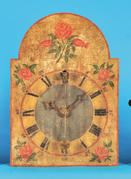 Barocke Wanduhr mit Spindelgang und Vorderpendel, Stundenschlag auf Glocke