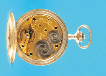 Silbertaschenuhr mit Sprungdeckel, Uhrenfabrik Union Glashütte in Sachsen, Nr. 79518