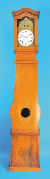 Französische Bodenstanduhr mit Comtoise mit Spindelgang und Halbstundenschlag auf Glocke,  J. F. Boccon à Chateau-Neuf,