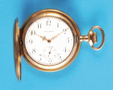 American Waltham USA, vergoldete Taschenuhr mit Sprungdeckel,
