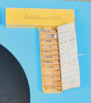 Kleiner Karton mit Glasampullen