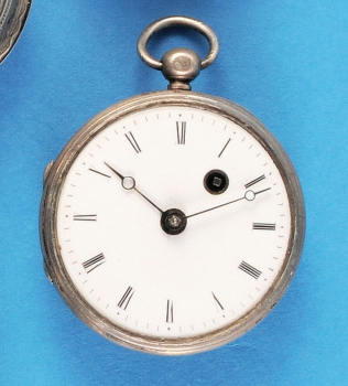 Kleine französische Silber-Spindeltaschenuhr,