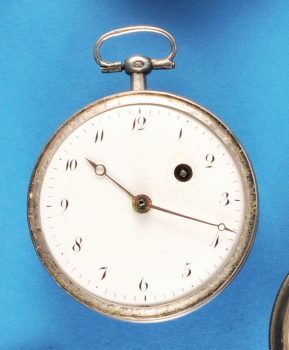 Große silberne Spindeltaschenuhr, Frankreich um 1800,
