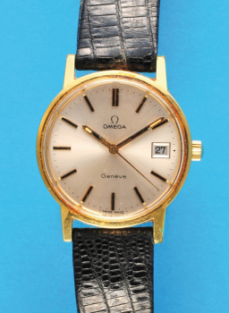 Omega Genève Armbanduhr mit Zentralsekunde und Datum,