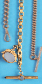 Goldene Taschenuhrkette, 14 ct.,