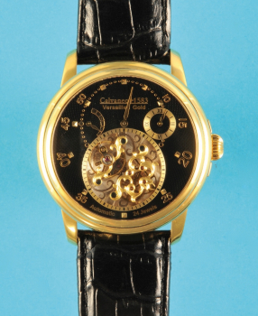 Große vergoldete Calvaneo „Versailles“ Automatic Armbanduhr mit Tourbillon,