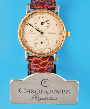 Chronoswiss „Regulateur“ Stahl/Bronze-Armbanduhr mit Regulator-Zifferblatt und Chronoswiss 