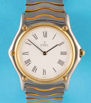 Ebel Wave Stahl/Gold-Armbanduhr mit Stahlgliederband