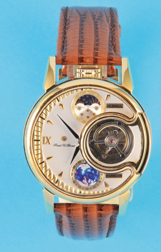 Raoul U. Braun Uhrenbeweger Prismo - Leiser Motor, Klavierlack, Für 1-6 Automatikuhren