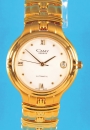 Vergoldete Armbanduhr mit Automatik und vergoldetem Gliederband, mit Garantie, und Verkaufs-Etui, Camy Genève,