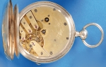 Silbertaschenuhr mit Chronometerhemmung über Schnecke und Kette, sign. Joseph Bergmann, Reichenberg, um 1860