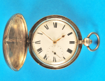 Große englische Silbertaschenuhr mit Sprungdeckel, Rechenanker-Hemmung und 15-Sekunden-Skala,