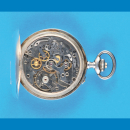 Silber-Taschenuhr mit Chronograph und 30-Minuten-Zähler