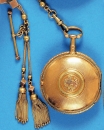 Goldene Spindeltaschenuhr mit Biedermeier-Goldkette mit Quasten, Gudin á Paris, um 1750