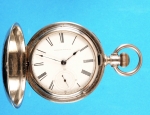 Versilberte Taschenuhr mit Sprungdeckel, Jllinois Watch. Co., Springfield, um 1899
