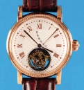 Neuwertige, rosé-vergoldete Armbanduhr mit Tourbillon und Gangreserve