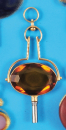 Goldener Taschenuhrschlüssel, 14 ct., mit geschliffenem Topas
