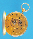 Silbertaschenuhr mit ¼-Repetition, Zylinderwerk und goldenem Bügelknopf,