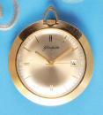 G.U.B., Glashütter Uhrenbetriebe, vergoldete Frackuhr mit Zentralsekunde und Datum,