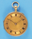Vergoldete Spindeltaschenuhr mit ¼-Repetition auf 2 Tonfedern,