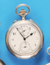 Feine, große Österreichische Silbertaschenuhr mit Doppel-Chronograph