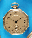 E.Howard Watch Co., Boston, USA, 8-eckige 14-ct.-Weißgold-Frackuhr