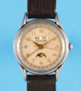 Leonidas Vintage Armbanduhr Triple Date mit Mondphase