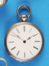 Julien Dubois, flache Silbertaschenuhr mit Zylinderhemmung und Schlüsselaufzug