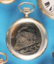 American Waltham Watch Co., Mass., P.S.Bartlett, Nickel- Eisenbahner-Taschenuhr mit geschraubtem Gehäuse