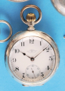 Schwere, große, gravierte amerikanische Coin-Silber-Taschenuhr, The Ball Watch Co., Cleveland, Double Roller,