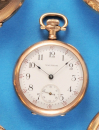 American Waltham Watch Co., Riverside, vergoldete Taschenuhr mit Sprungdeckel