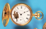American Waltham USA Traveler, Goldfilled-Taschenuhr mit Sprungdeckel und erotischem Automaten,