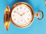 Uhrenfabrik Union Glashütte bei Dresden, Goldtaschenuhr mit Sprungdeckel,