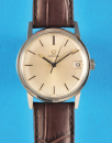 Omega Stahl-Armbanduhr mit Zentralsekunde und Datum,