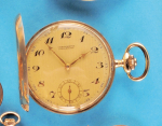 Chronomètre Gorgémont, flache Goldtaschenuhr mit Sprungdeckel,