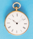 Goldene Damen-Taschenuhr mit Schlüsselaufzug, guillochiertes 14-ct.-Goldgehäuse mit Blumendekor