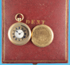 E.J.Dent London, goldene Damen-Taschenuhr mit besonderem Aufzug nach Nicole Nielsen und Duplexhemmung