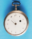 Französische Spindeltaschenuhr, glattes Silbergehäuse,