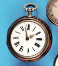 Alpenländische Spindeltaschenuhr mit ungarischem Königs- Wappen als Spindelbrücke